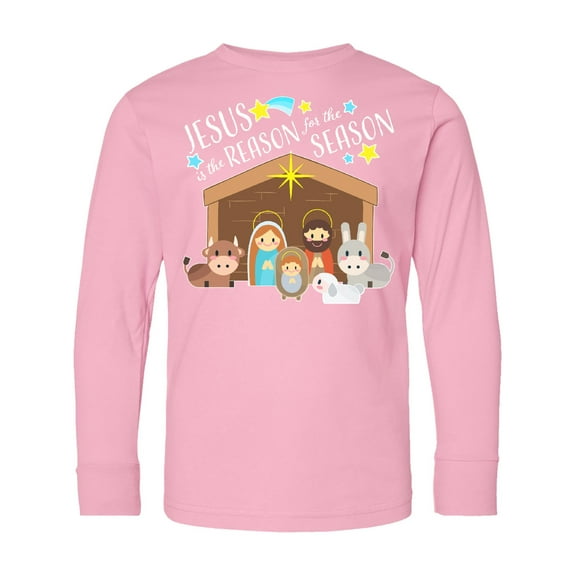 Inktastic Jesus is the Reason for the Season Christmas Nativity Long Sleeve Youth T-Shirt