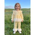 thumbnail image 4 of Loicainy Baby Toddler Girl Fall Outfits 6 12 18 24 Months 2T 3T 4T Plaid Print Long Sleeve Doll Collar Tops Flare Pants Clothes Set, 4 of 9
