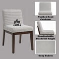 thumbnail image 7 of Gray Linen Side Chairs (Set of 2) - Solid Rubberwood with Comfort Cushions, 7 of 7