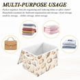 thumbnail image 6 of Yayeee Collapsible Cube Storage Bin with Lid Fabric Closet Decorative Basket with Handles, Watercolor Seashells, 6 of 7