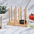 thumbnail image 3 of 1Set Bamboo Lid Storage Rack Bottle Cup Dish Drying Rack Kitchen Plates Holder Cup Wooden Lid Holder Cabinet Organizer for Dish Plate Bowl Cup Pot Lid Cutting Board, 3 of 7