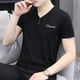 thumbnail image 2 of Camiseta para hombre, ropa lisa, Kpop, cuello en V, camisetas para hombre, ropa de calle, tops, dibujos lisos, música básica, secado rápido, elegante, tallas S y XL, 2 of 5