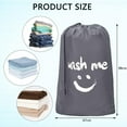 thumbnail image 4 of Lightweight 210D Oxford Fabric Laundry Bag with Drawstring Closure & Rope Lock - Smiley Face Blue Design, 80-120L Large Capacity (67*98cm) for Home, Travel, Camping – Foldable, Durable Organizer for, 4 of 6