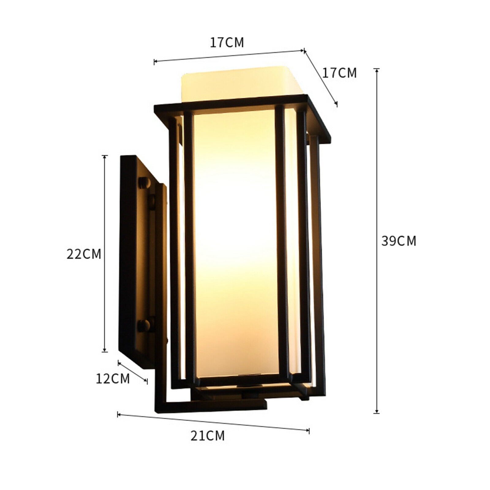 Outdoor Modern Light Wall Sconce Fixture Exterior Porch Waterproof Black LED Wall Light Waterproof Exterior Outdoor Porch Sconce Lamp Fixture Exterior Outdoor Wall Lantern Lighting Garden Wall Lamp