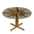 thumbnail image 3 of PIKWEEK  Beige Tan Fitted Tablecloth Round Hand Drawn Different Compasses Elastic Edged Table Cover, Round Tables Tablecloth Table Cloth Compass Fits up  Tables, 3 of 7