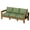 Teak with Green Cushions, variant on Better Homes & Gardens Ezra Outdoor HDPE Sofa, White with Neutral Palm Cushions