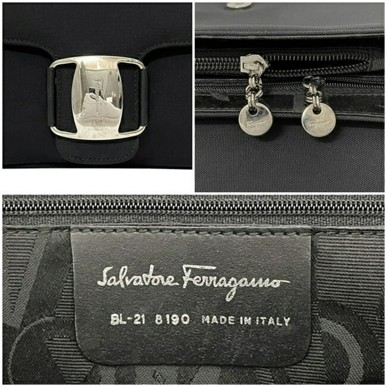 Pre-Owned Salvatore Ferragamo Ferragamo Bag Black Silver Vala BL