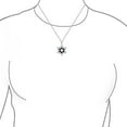 thumbnail image 3 of Bling Jewelry Womens Black White CZ Star of David Pendant Necklace Silver, 3 of 4