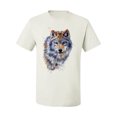 thumbnail image 2 of Wolf Oil Painting Animal Lover Men's Graphic T-Shirt, White, Medium, 2 of 3