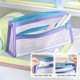 thumbnail image 5 of Mesh Pencil Case Double Layer Transparent Pen Bag With Large Capacity For Students Exam Use, 5 of 6