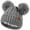 Light Grey, variant on Kids Winte Beanie Hat with Two Pom-Pom for Girls 3-9 Year Old,Black