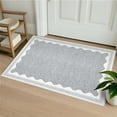 thumbnail image 3 of GlowSol 2'x3' Scalloped Border Pattern Rug Small Area Rug Soft Solid Area Rug Non Slip Low Pile Mat for Entryway Bedside, Gray, 3 of 7