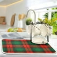 thumbnail image 4 of GZHJMY Christmas Dish Drying Mat Red Green Buffalo Plaid Microfiber Absorbent Drying Pad Heat Resistant Kitchen Island Protector Seasonal Gift Party Favors 16" × 18", 4 of 6