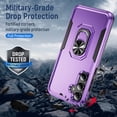 thumbnail image 6 of for Samsung Galaxy S24 Case, Slim Fit Military Grade Drop Tested Dual Layer Shockproof Case with 360 Ring Holder Kickstand Protective Rugged Car Magnetic Non-Slip Phone Case,Purple+Black, 6 of 10