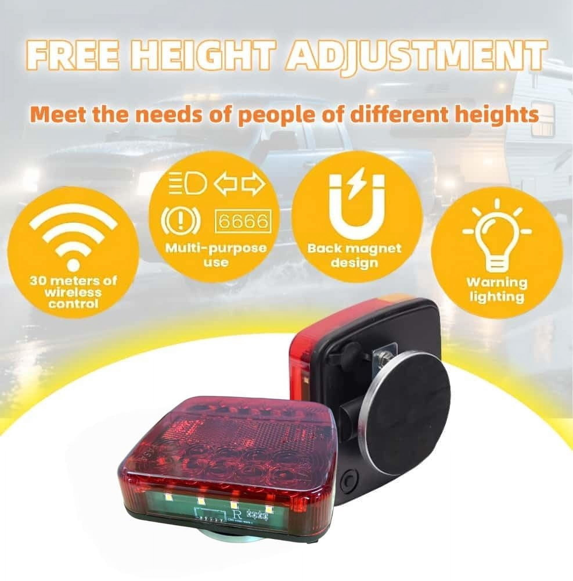 Fazipu Wireless Trailer Lights Magnetic,Wireless Trailer Lights,2025 New Led Wireless Tail Lights for Trailer,Rechargeable Towing Light Kit with Powerful Suction Base for Trucks,Boat,RV,Vehicle