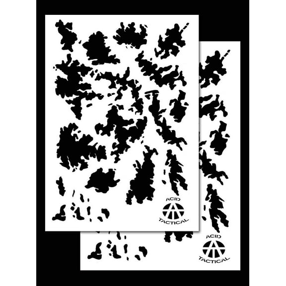 2Pack! Vinyl Airbrush Camo Stencils 10 Mil Camouflage Duracoat 14" (TACS Camo)