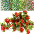 thumbnail image 1 of Travelwant 10Packs Flower Garland Fake Rose Vine Artificial Flowers Hanging Rose Ivy Hanging Baskets Wedding Arch Garden Background Decor, 1 of 7