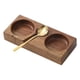 thumbnail image 5 of Bandeja de madera estilo japonés para condimentos, plato reutilizable para salsas con cuchara y cuenco para especias. 17x7x25cm, 5 of 9
