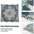 thumbnail image 4 of Boho Pillow Covers 20x20, Blue and Teal Ethnic Design Outdoor Decorative Throw Pillows for Couch, Carpet Pattern Decor Cushion Cover 2 Pcs Farmhouse Linen Pillowcase for Bed Car Safa, 4 of 6