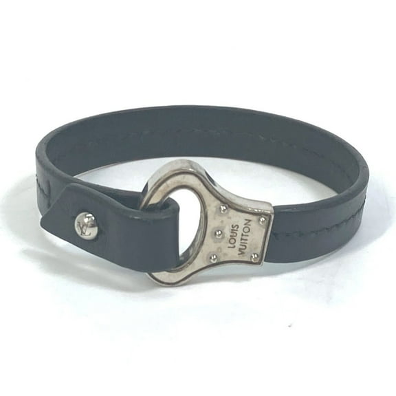 Pre-Owned LOUIS VUITTON M6290 Archive Bangle Bracelet in Black Leather for Men (Fair)