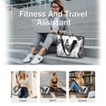 thumbnail image 5 of Tote Bag for Women - Black and White Rooster Shoulder Bag - Large Utility Work Duffle Bag with Zipper Handbag for Travel, Work, Sprots, 5 of 5