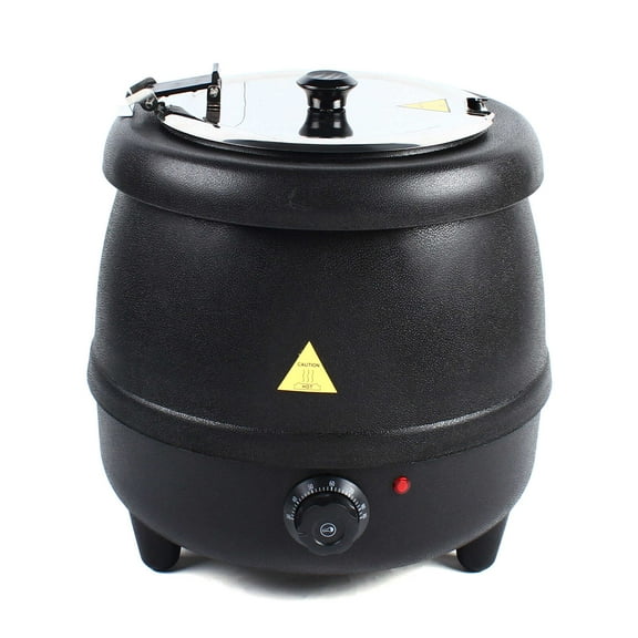 Loyalheartdy 10L Electric Soup Kettle Pot Soup Maker Stainless Steel Commercial Countertop Food Warmer 30°C-85°C (Black)