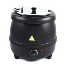 Loyalheartdy 10L Electric Soup Kettle Pot Soup Maker Stainless Steel Commercial Countertop Food Warmer 30°C-85°C (Black)