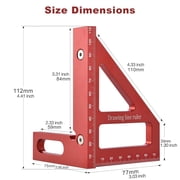 3D Multi-Angle Measuring Ruler - 45/90 Degree Aluminum Alloy Protractor, High Precision Tool for Woodworking, Drawing, and Layout, Suitable for Engineers and Carpenters
