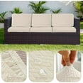 thumbnail image 2 of 3 Pack 100% Waterproof Patio Sofa Cushion Covers, Stretch Outdoor/Indoor Individual Seat Cushion Cover Furniture Protector Sofa Slipcover, Beige, 2 of 9