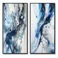 thumbnail image 2 of Designart "Blue And Grey Ethereal Elixir IX" Abstract Framed Wall Art Set Of 2 - Blue Abstract Framed Canvas Set For Living Room Decor, 2 of 7