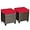 Red, variant on WSSYzyzf 2 Piece Patio Ottoman Set Outdoor Rattan Wicker Ottoman with Removable Cushions Patio Furniture Footstool Footrest Seat for Garden Pool Deck Red