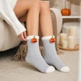 thumbnail image 5 of Halloween Mid Calf Sleep Socks for Women Coral Fleece Plush Warm Fuzzy Socks with Festive Detail Ultra Soft Cozy for Indoor Cold Weather and Nighttime Relaxation Gray, 5 of 6