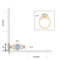thumbnail image 4 of ANGARA Natural Round Aquamarine Split Shank Ring with Diamond Halo in 14K Yellow Gold for Women (Size-6mm) | March Birthstone, Birthday, Anniversary, Jewelry Gift for Women | Natural Aquamarine Ring, 4 of 9