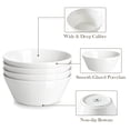 thumbnail image 5 of 35 Oz Soup  White Porcelain Set Of 4 Deep Bowl For Kitchen Large Ceramic Cereal Salad Ramen And Fruit Dishwasher &wave Safe Series Regular, 5 of 7