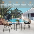 thumbnail image 2 of 3 Pieces Of Luxury Outdoor Wicker Furniture - Patio Bistro Style Table And Chair Combination,Weather-resistant PE Wicker Weave, Stainless Steel Fame, Suitable For Garden, Terrace,Backyard Casua, 2 of 9