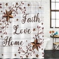 thumbnail image 2 of Grey Wooden Grain Shower Curtain, Waterproof Shower Curtains for Bathroom, Brown Country Texas Star Branches Washable Fabric Bathtub Curtain Set Bath Decor with 12 Hooks Standard 72"x72", 2 of 8