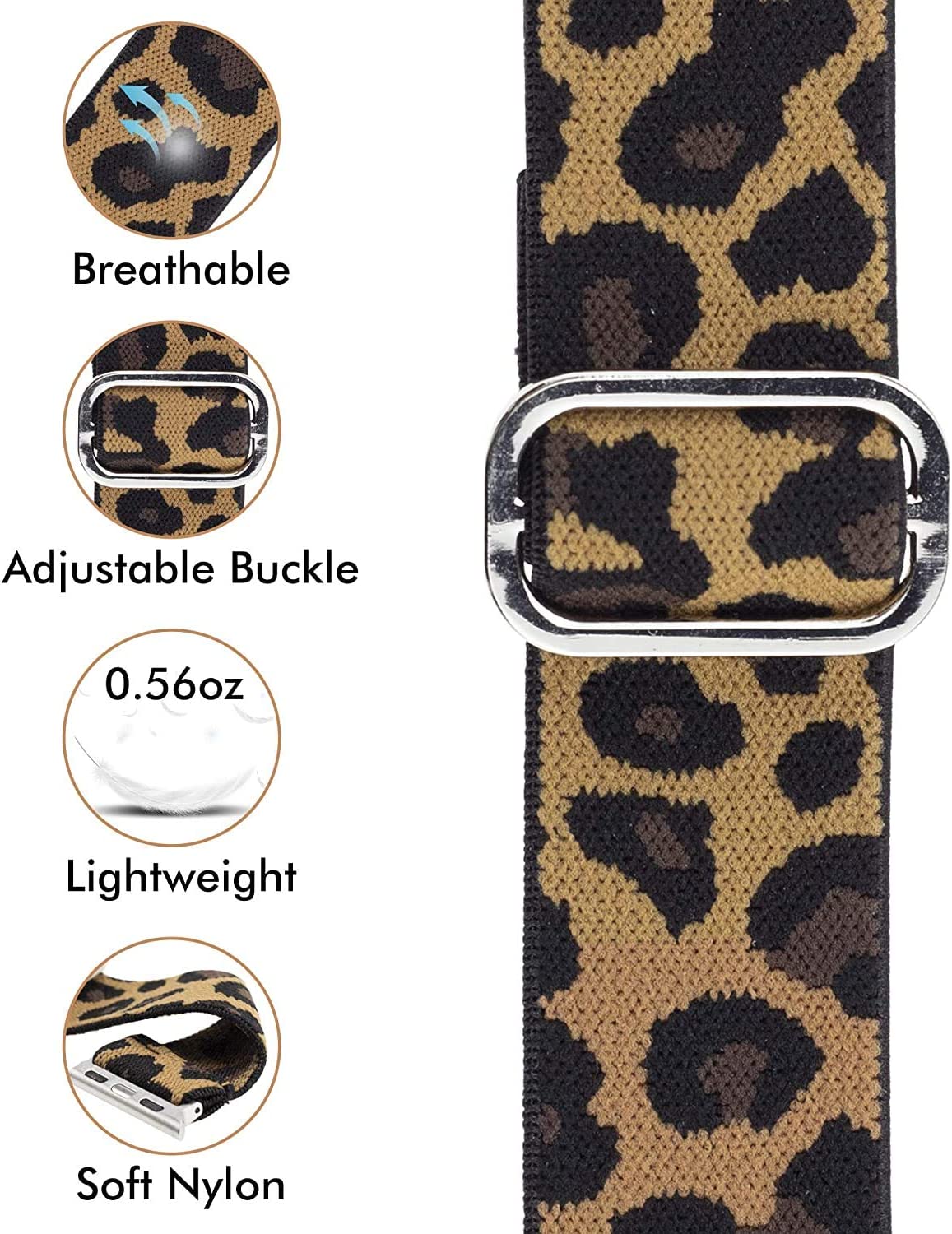 CRKMGS-Compatible with Faweio Smartwatch Bands, Stretch Elastics Nylon Adjustable Replacement Strap Accessories for Men & Women Compatible for Faweio IDW13/IDW16/IDW17/IDW19/IDW21/IDW26/Smartwatch