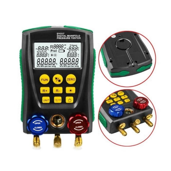Pressure Gauge Refrigeration High Precision Digital Vacuum Manifold Meter Tester Measuring Tools ,Easy to Use