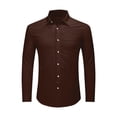 thumbnail image 7 of WTXUE Button-Up Shirts Long Sleeve, Notch Neck Shirts for Men Lapel Loose Shirt Cardigan Solid, Linen Shirts, Outerwear for Men Coffee S, 7 of 7
