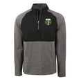 thumbnail image 2 of Men's-Cutter & Buck Heather Black/Black Portland Timbers Adapt Eco Knit Hybrid Recycled Raglan Quarter-Zip Top, 2 of 3