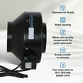 thumbnail image 4 of Hurricane 8" Commercial Grade Inline Wall Fan For Ventilation Use (2 Pack), 4 of 12