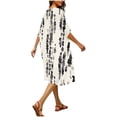 thumbnail image 6 of Frostluinai Summer Women Cover Ups Swimwear Open Front Boho Kimono Cardigan Swimsuit Beach Print Coverup Midi Kimonos for Plus Size, 6 of 6