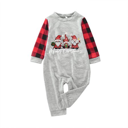 

Unolxmxbk Family Christmas Pajamas Matching Sets Parent Child Baby Outfit Christmas Set Home Wear Pajamas Baby Jumpsuit Romper Christmas Gifts for Women Matching Christmas Pajamas Gray 12M
