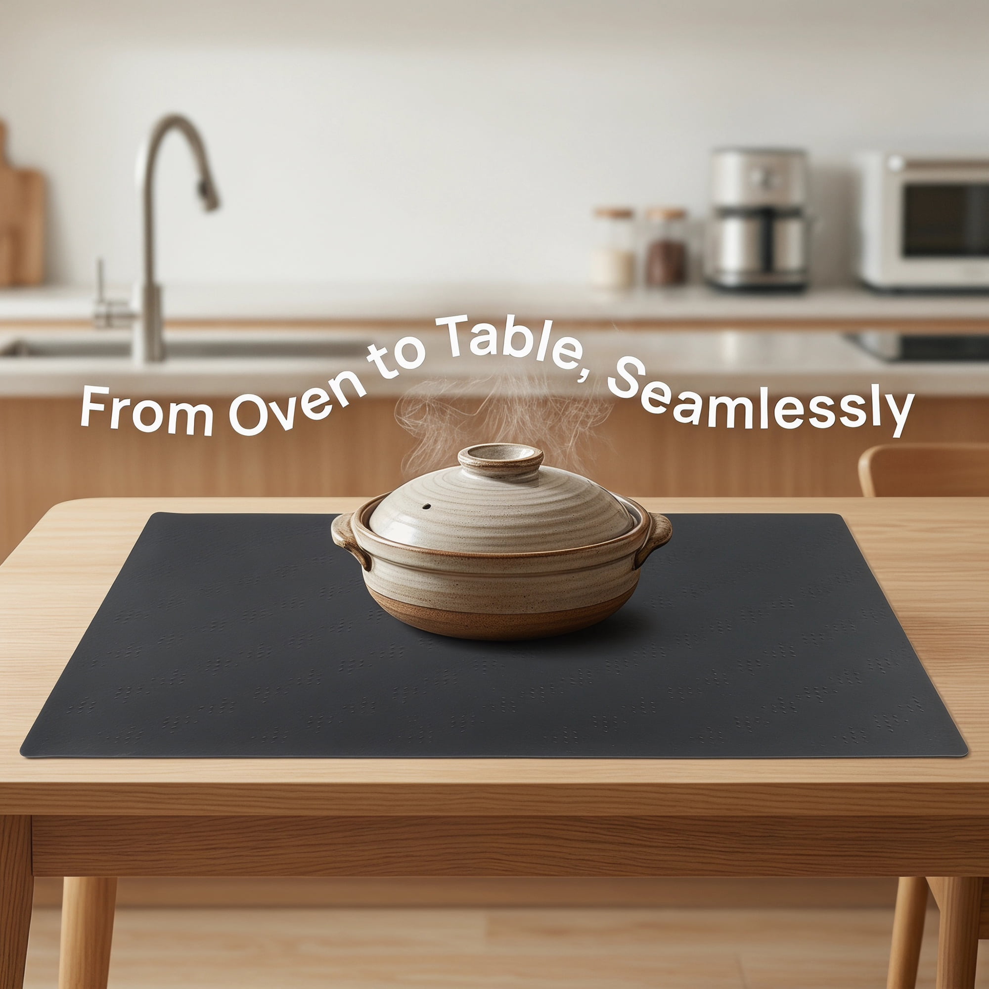 Unique Bargains Silicone Heat Resistant Countertop Protector Pad Mat Black 35.4"x23.6"