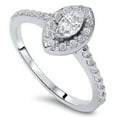 thumbnail image 2 of Pompeii 1/2ct Halo Marquise Diamond Engagement 14K White Gold Ring Lab Grown (FG,VS2/SI1), 2 of 4