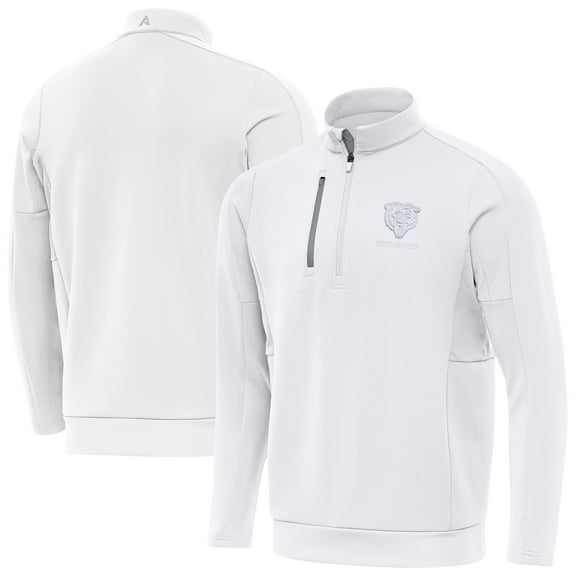 Men's Antigua White Chicago Bears Generation Quarter-Zip Jacket