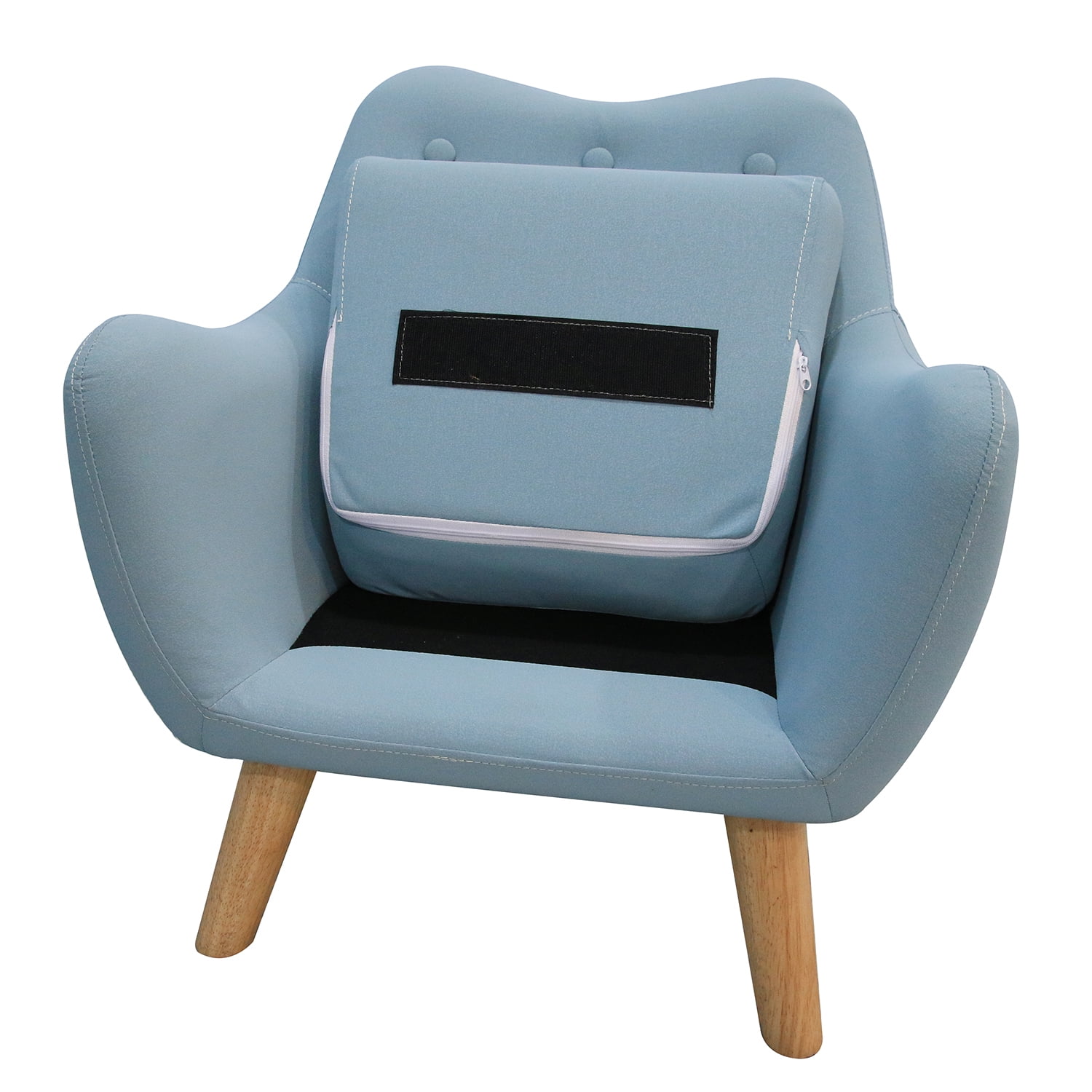 Kadyn Child Accent Armchair, Fabric Single Sofa Chairs with wooden legs, Upholstered Arm Chair for kids, Blue Kadyn Child Accent Armchair, Fabric Single Sofa Chairs with wooden legs, Upholstered Arm Chair for kids, Blue