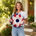 thumbnail image 4 of Deeceymbur Independence Day Flag Wreath Home Decor Scene Layout Prop Pendant for Front Door Wall Fireplace Party, 4 of 7