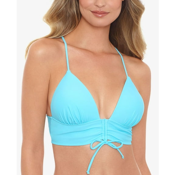 Juniors' Solid Bikini Top Sky Blue DDD