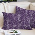 thumbnail image 2 of Purple Botanical Throw Pillow Cover 16 x 24 Inch Decorative Pillow Cover Vintage Floral Plants Branch Lumbar Pillowcase Seasonal Rectangle Cushion Case for Couch Sofa Bed Living Room, 2 of 9
